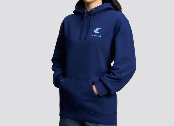 Hoodie Navy with Blue Logo