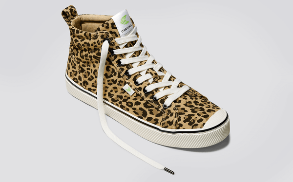 OCA High Stripe Leopard Print Canvas Sneaker Men