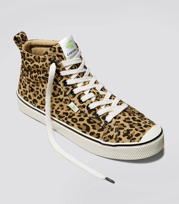 OCA High Stripe Leopard Print Canvas Sneaker Women