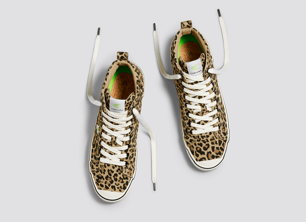 OCA High Stripe Leopard Print Canvas Sneaker Women