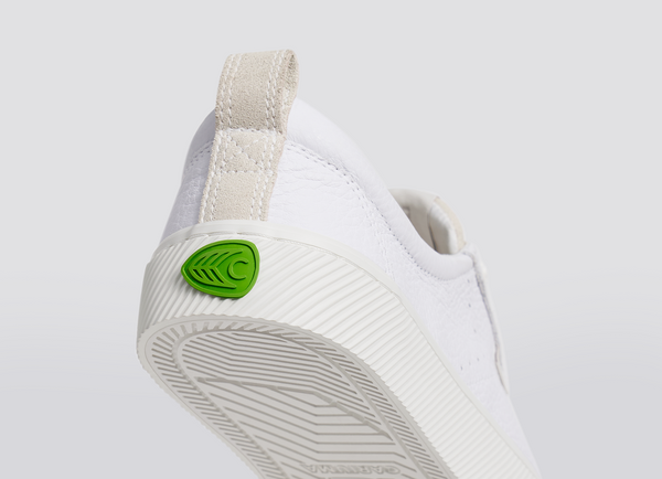 OCA Low White Premium Leather Vintage White Suede Sneaker Men