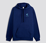 Hoodie Navy with Blue Logo