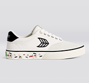 PEANUTS NAIOCA PRO Snoopy Skate Vintage White Suede Off-White Canvas Black Logo Sneaker Men