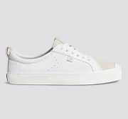 OCA Low White Premium Leather Vintage White Suede Sneaker Women