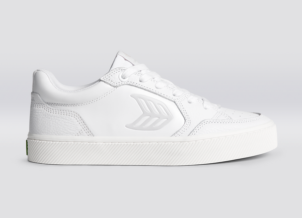 VALLELY White Leather Ice Logo Sneaker Women