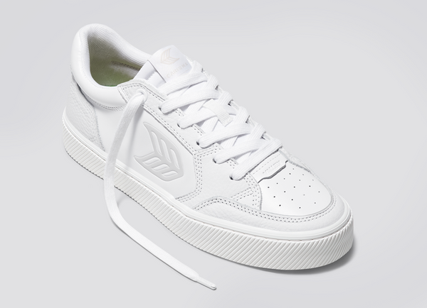 VALLELY White Leather Ice Logo Sneaker Women