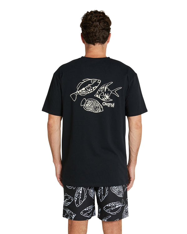 Mens - T-Shirt - Tri Fish - Black
