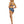 Womens - Swim Bottom - High Waist Bikini - Evergreen - Blue Navy Hibiscus