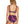 Womens - Swim Top - Trapezium Bikini Top - Neon Pink & Black