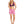 Womens - Swim Top - Trapezium Bikini Top - Neon Pink & Black