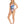 Womens - Swim One Piece - Cross Over - Pebble Blue