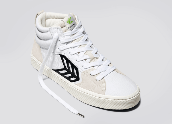 CATIBA PRO High Skate White Premium Leather Vintage White Suede Sneaker Men