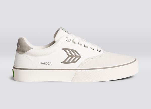 NAIOCA Pro Skate Vintage White Suede Off-White Canvas Grey Logo Sneaker Men