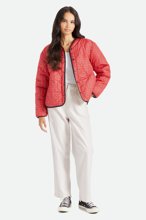Sherpa Reversible Padded Jacket - Mars Red Praire Floral