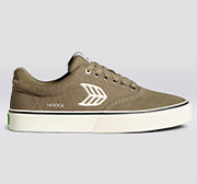 NAIOCA Skate Burnt Sand Suede and Canvas Ivory Logo Sneaker Men
