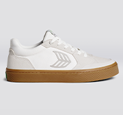 VALLELY Skate Gum Vintage White Suede Off-White Cordura Light Grey Logo Sneaker Men