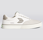NAIOCA Pro Skate Vintage White Suede Off-White Canvas Grey Logo Sneaker Men